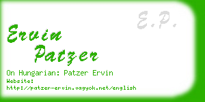 ervin patzer business card